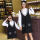 [Autumn and winter new parent-child equipment, children and girls, Qiao Ma Mi cotton vest skirt suit] long version of parent-child equipment, vest skirt + long-sleeved shirt four seasons can wear affordable handsome / autumn and winter suits