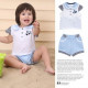 [Children's new spring and summer casual wear series] comfortable cotton, two-piece spring and summer suit checkered naval wind short sleeve shirt + light blue casual pants 80-90-100cm