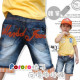 Korean version of Pororo lattice fold jeans / spring and summer shorts / kindergarten best ride / handsome type jeans