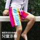 [Playing in the spring and summer, autumn and winter bathing seasons can wear children's swim trunks series] Korean version of the new color striped children's swimming trunks / beach swimming children's square flat swimming trunks