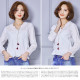 Spring and Autumn models water soluble embroidered wave pattern hollow lace jacket / long-sleeved shirt / carved top ☆ M-2XL ☆