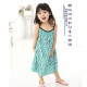 [Summer Beach Princess Wind] Korean Fashion Children's Beach Skirt / Thin Shoulder Strap Dress / Green Leopard Dress